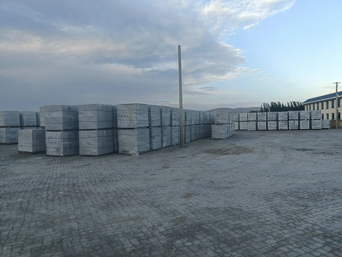 Finished lightweight blocks at the Ningxia Guyuan project site