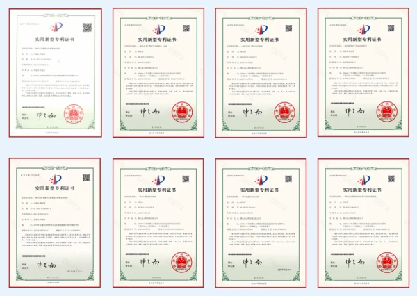Utility-model patent certificates in HENGDE’s 2022–2023 company archive