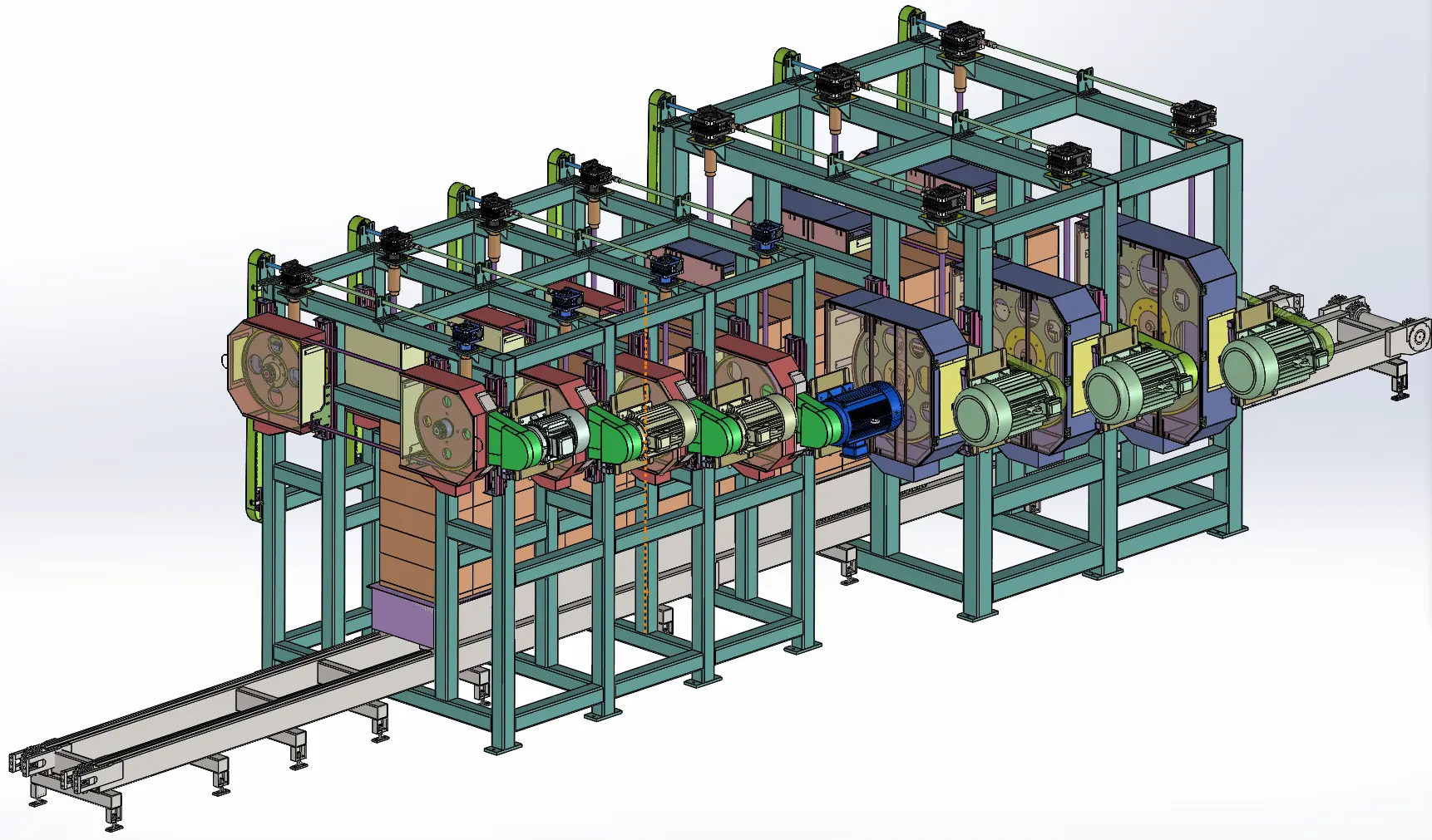 Nine-station horizontal cutting system engineering drawing