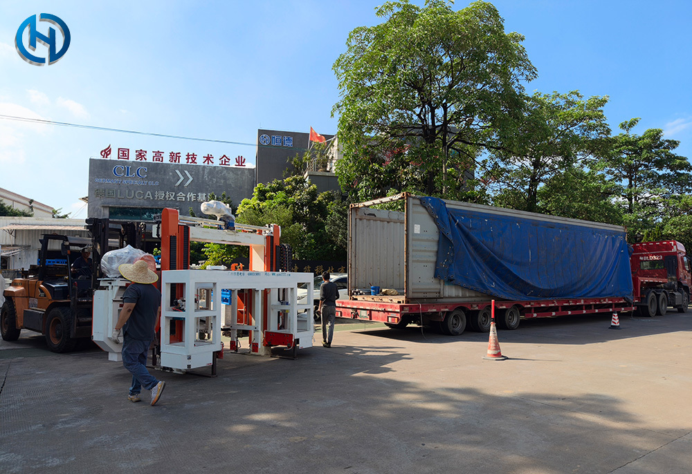 HENGDE lightweight block production equipment prepared for shipment to Albania