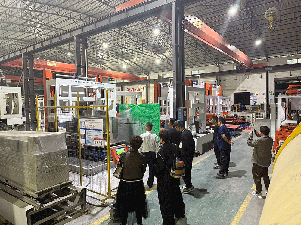 China project team reviewing HENGDE ceramsite lightweight block production equipment