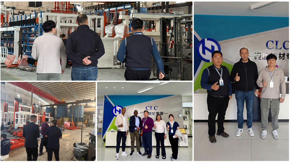 Africa project team reviewing HENGDE lightweight wall panel production equipment