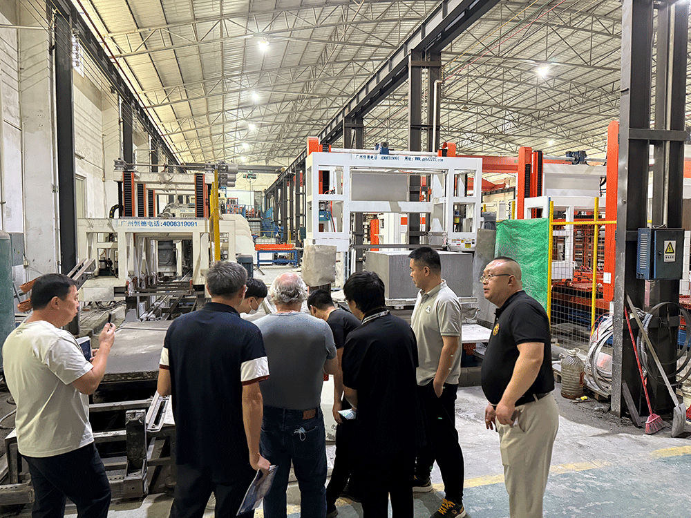 HENGDE project team reviewing HENGDE cutting system production equipment