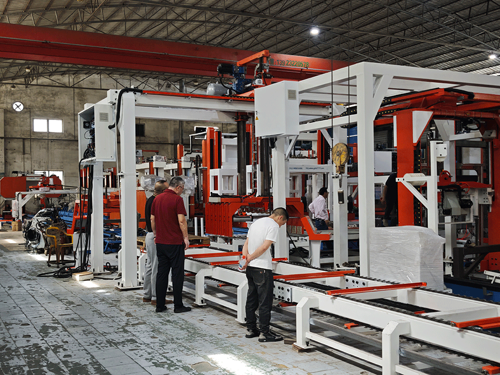 China project team reviewing HENGDE ceramsite lightweight block production equipment