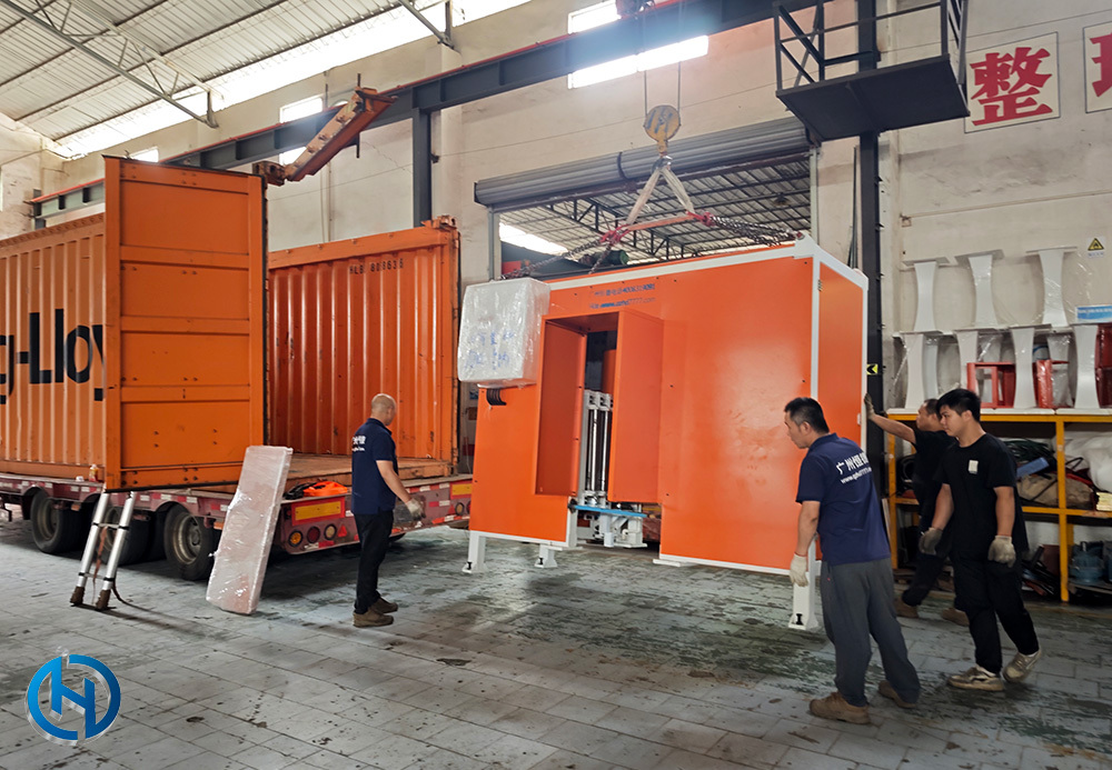 HENGDE lightweight wall panel production equipment prepared for shipment to Ghana