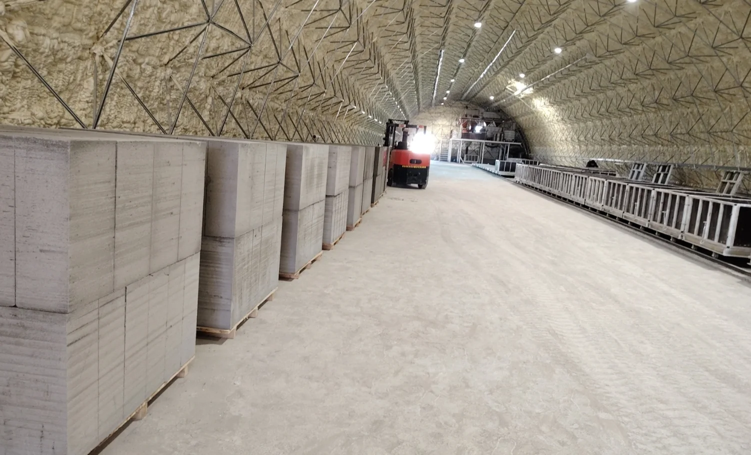 Finished NAAC lightweight blocks at the Bishkek project site