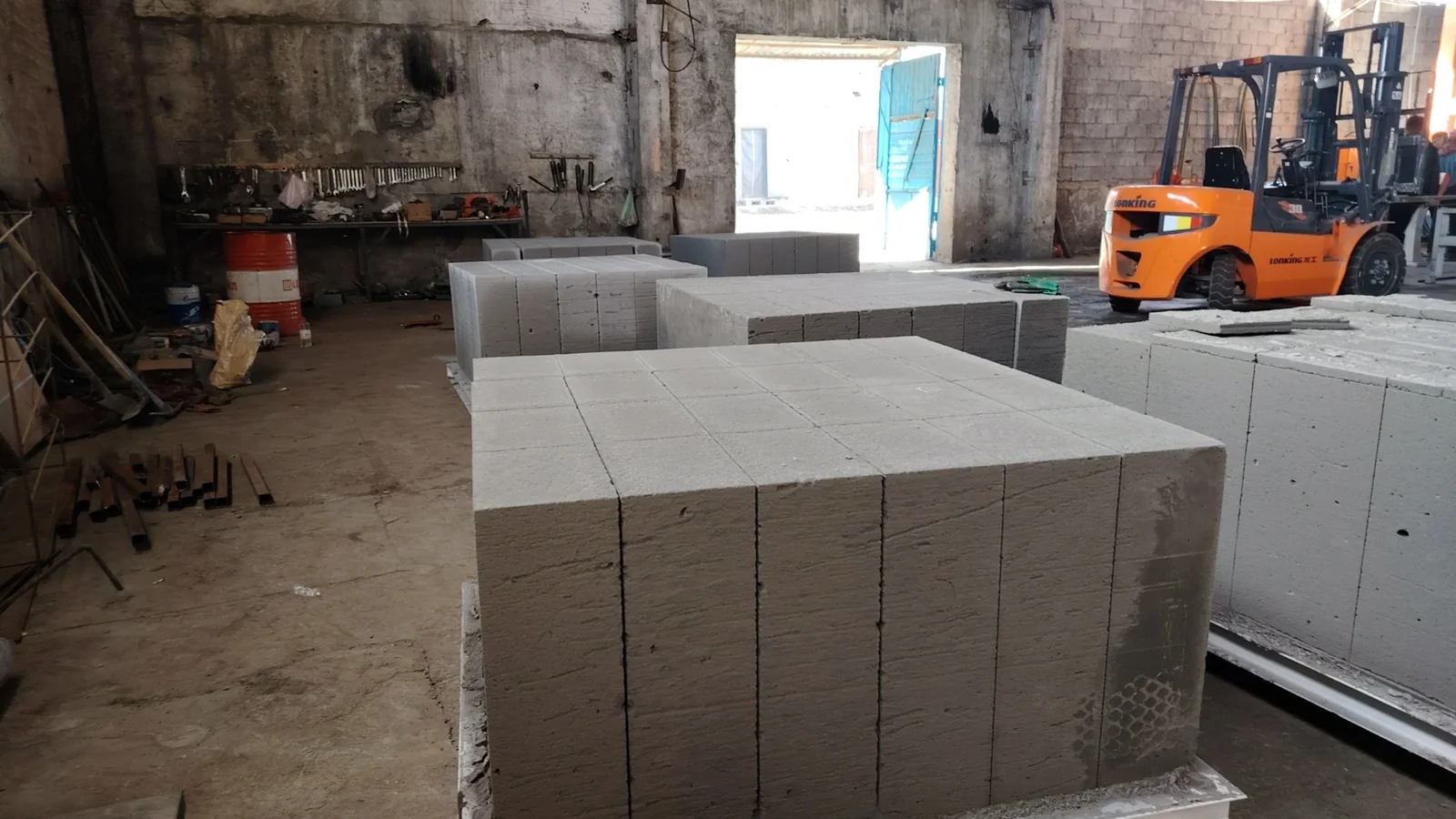 Finished NAAC lightweight blocks at the Jaiyl project site