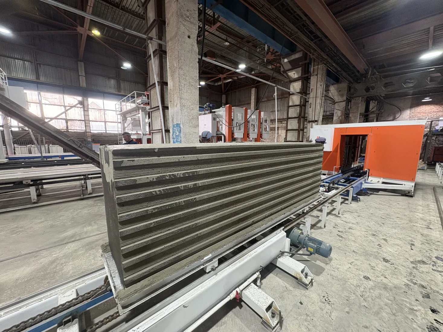 Wall-panel grooving equipment at the Mongolia project site