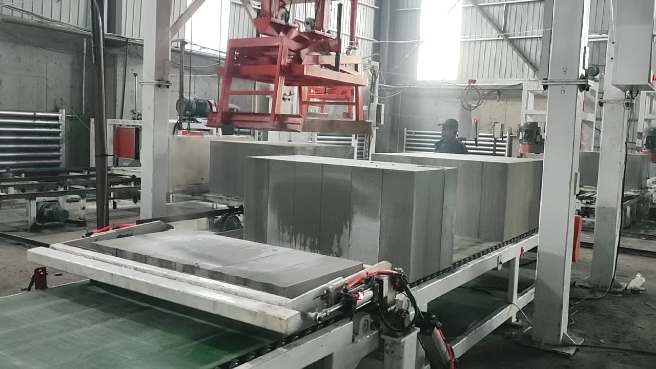 Moulded NAAC block material in the handling section of the Ordos production line