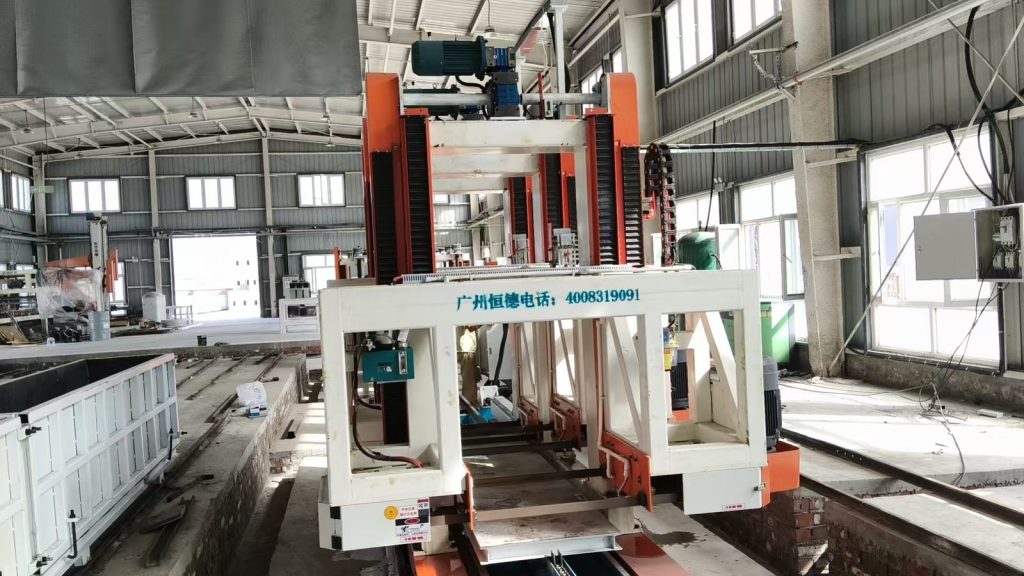 Upgraded Hengde cutting system installed at an Aksu self-insulating block factory
