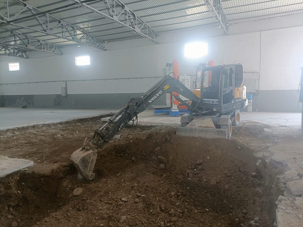 Factory floor preparation for an Uzbekistan CLC block production line installation