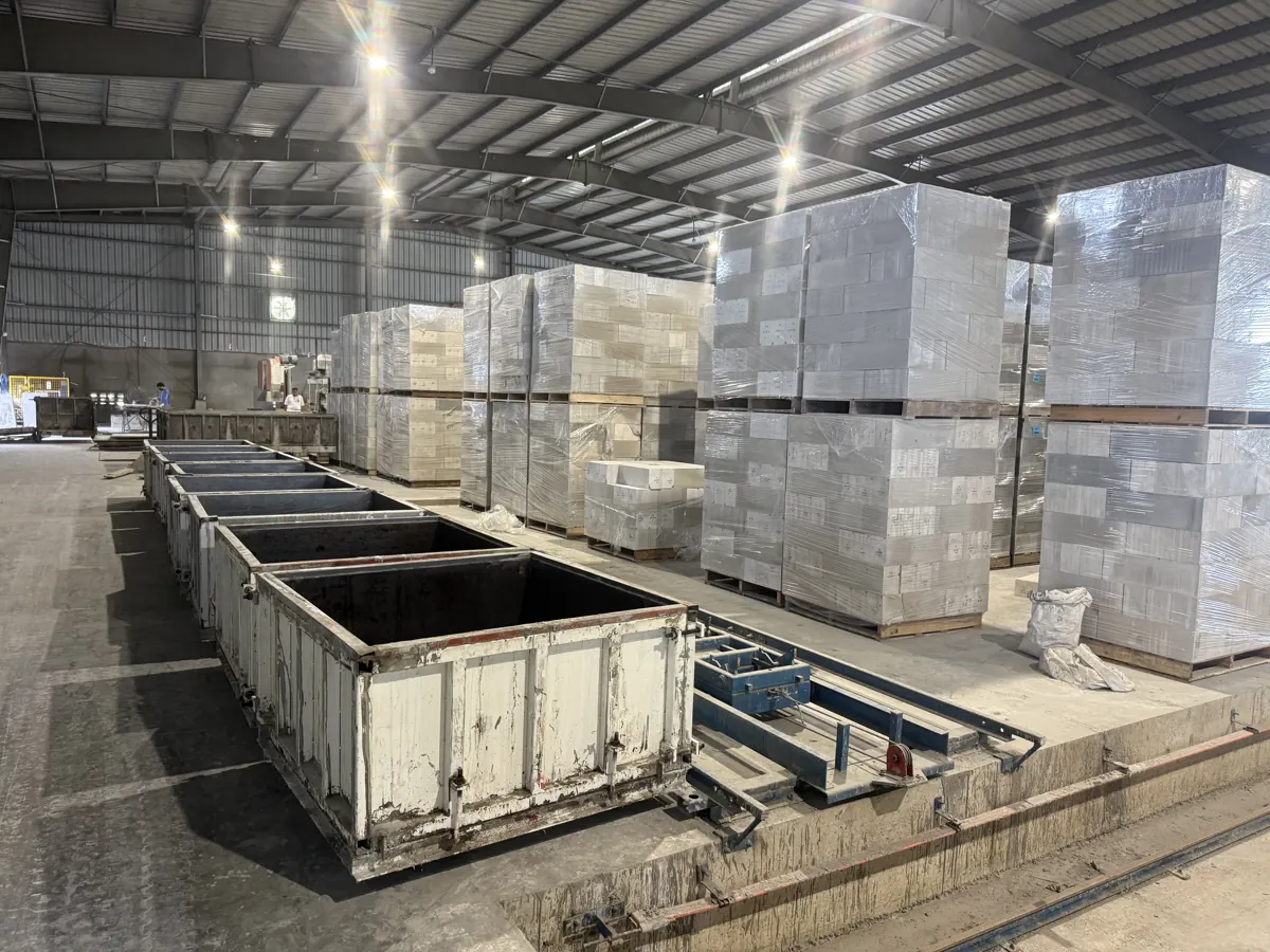 Lightweight blocks and equipment inside the Philippines customer factory