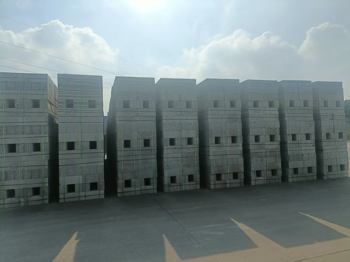 Stacks of finished blocks at the Yuyao customer site